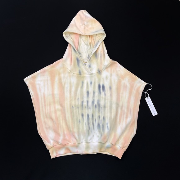 Young Fabulous & Broke Tops - Young Fabulous & Broke Sweatshirt Women Large Orange Sleeveless Hood Tie Dye NWT